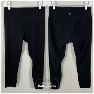 Lululemon Wunder Under High Rise Leggings 25" Womens 12 Black Full On Luxtreme